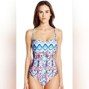 Kenneth Cole Multicolor Ikat One-Piece Swimsuit